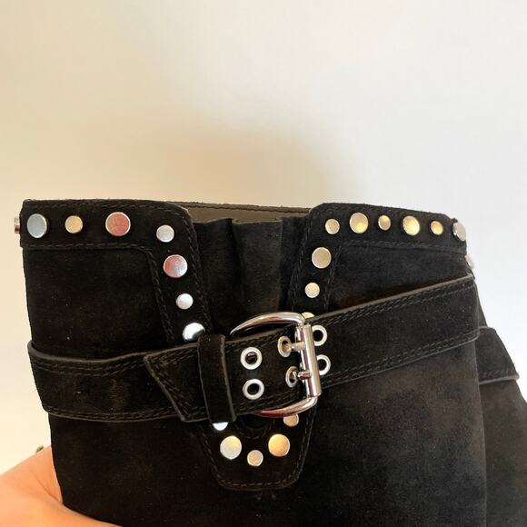 Sam Edelman Deryn Suede Studded Mid Calf Boots In Black Size 8 New - Picture 4 of 10
